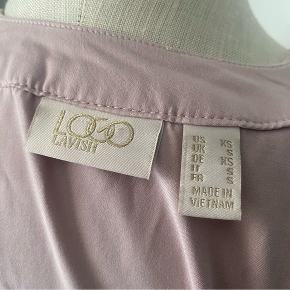 Logo Lavish Lori Goldstein short sleeve kimono wrap open cardigan mauve lace - Picture 3 of 15